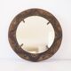 Decorative mirror in wood and gold metal
