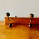 Vintage wooden wall coat rack - 8 balls