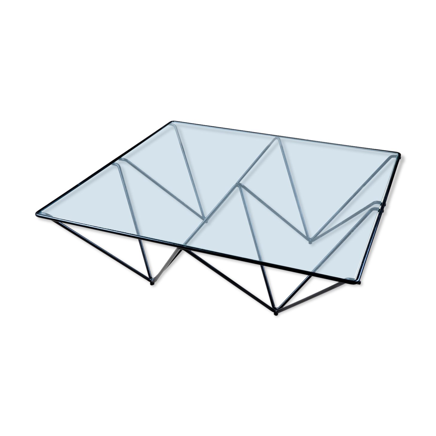 Metal and glass coffee table