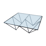 Metal and glass coffee table