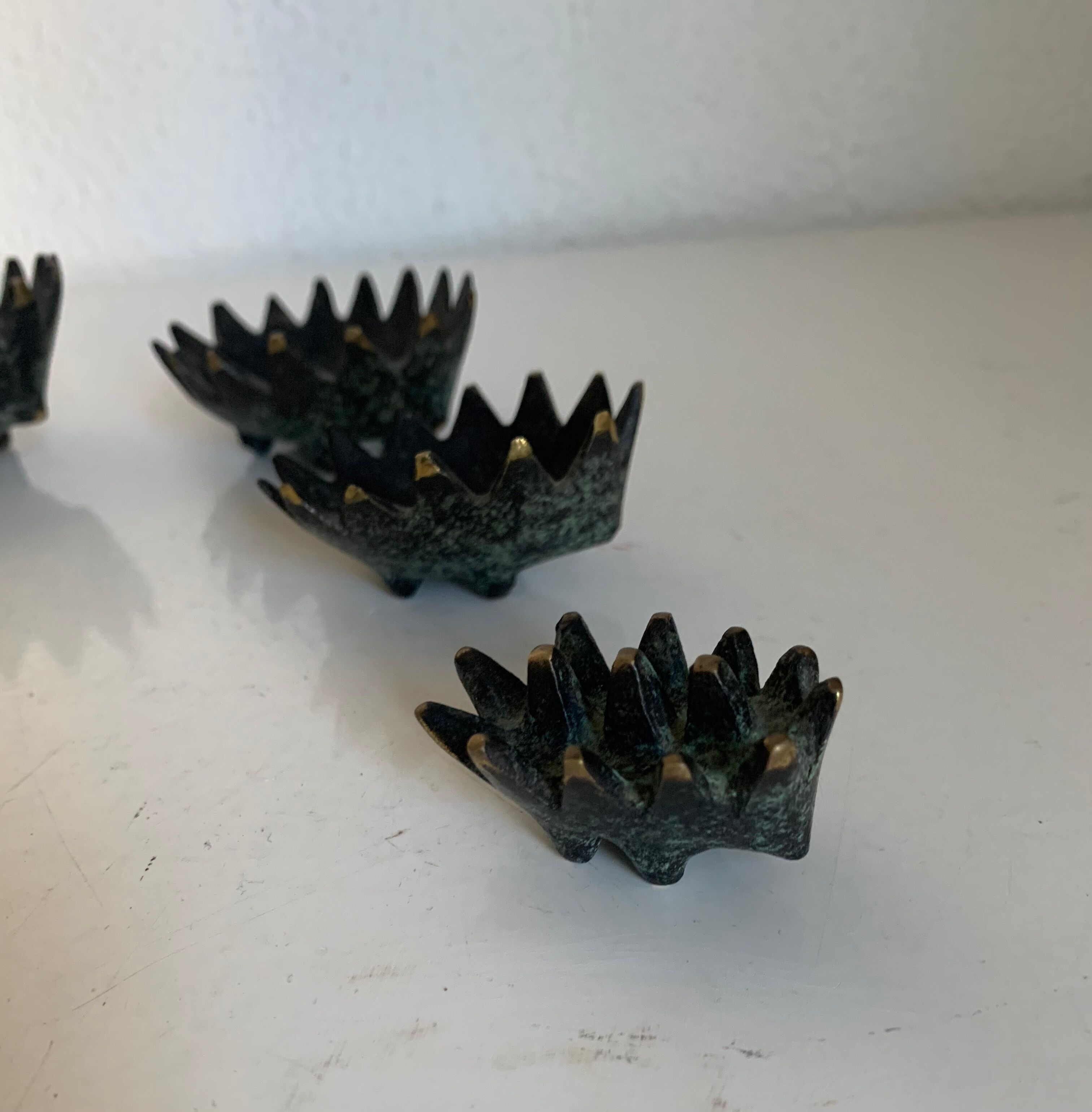 Vintage ashtrays 1950 hedgehogs by Walter Bosse for Hertha Baller