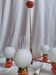 Chandelier 5 burners 1970 opaline