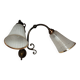 Bronze wall light with 2 lights and 2 granite glass tulips