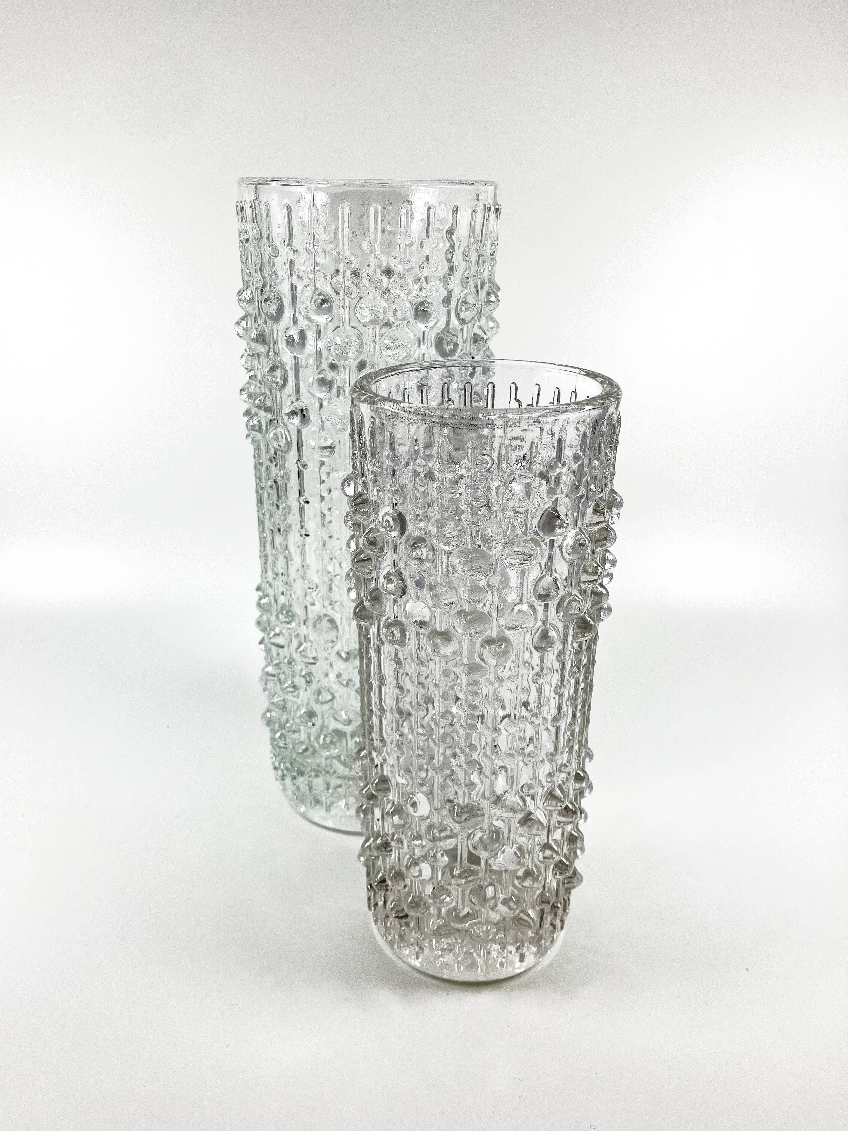 2 vase sklo union • verrerie hermanova hut • design frantisek peceny • 1972