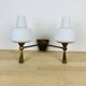 Double opaline wall light and brass from the 1950s, Lunel, Arlus.