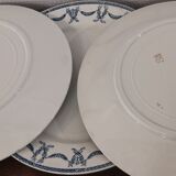 Set of 7 flat plates terre de fer u&c sarreguemines and digoin