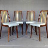 Set of 4 two-tone Thonet chairs from 1960, with grey leather seats.