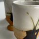Set of 6 vintage ceramic footed coffee cups – artisanal style