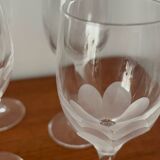 Set of engraved crystal white wine glasses – Elegant vintage glasses