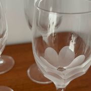 Set of engraved crystal white wine glasses – Elegant vintage glasses