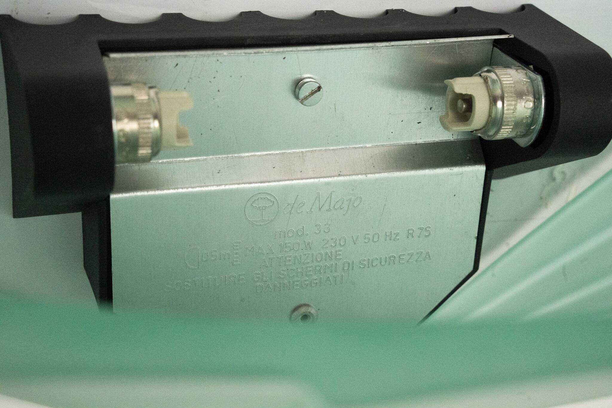 Set of six De Majo sconces in thick green murano glass. Italy 1980s