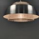 Hanging lamp in aluminium and hard pressed crystal glass. Denmark 1980s