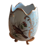 TRIPOD VASE *EGG PORCELAIN OF LIMOGES BIRD