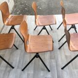 Set of 6 Galvanitas S30 industrial chairs