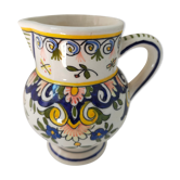 Vintage pitcher Desvres décor Rouen handmade signed