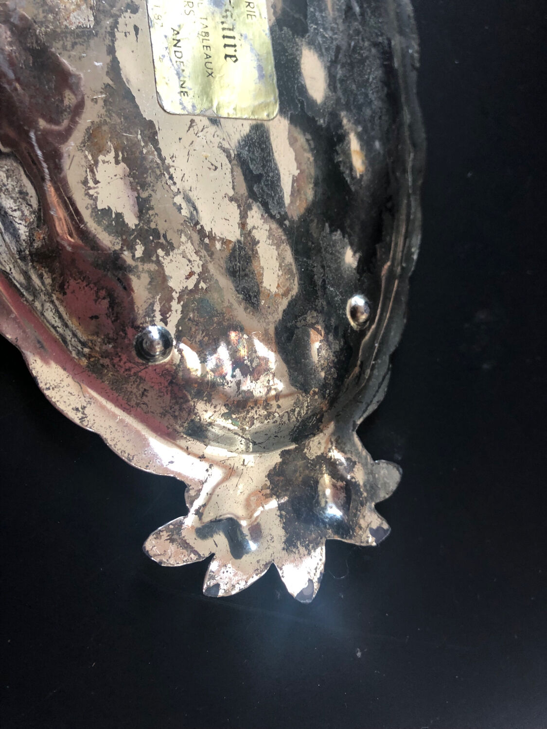 Empty pocket pineapple silver metal '70