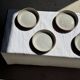 Set of 6 handmade ceramic deep plates in glazed beige D19.5 H4