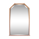 Art deco gold patinated metal mirror pink 65x105cm