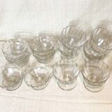 Service of 12 dessert cups, crystal