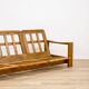 Solid elm sofa by Maison Regain from the 1970s.