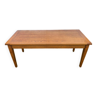 Solid oak dining farmhouse table with 1 extension 1990