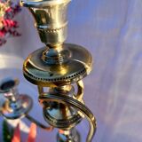 Paire de bougeoirs candélabres métal argenté