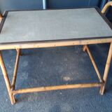 Table basse en rotin ancienne vintage XXeme