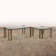 Table basse avec table d’appoint en verre 1970