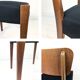 Lot de 2 chaises vintage Mid-Century en bois design danois assise noire sty