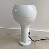 Vintage white metal O'luce table lamp Flash by Joe Colombo - Italian Design
