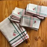 Grande nappe et serviettes vintage