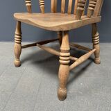 Light colored elm wood English Windsor armchair