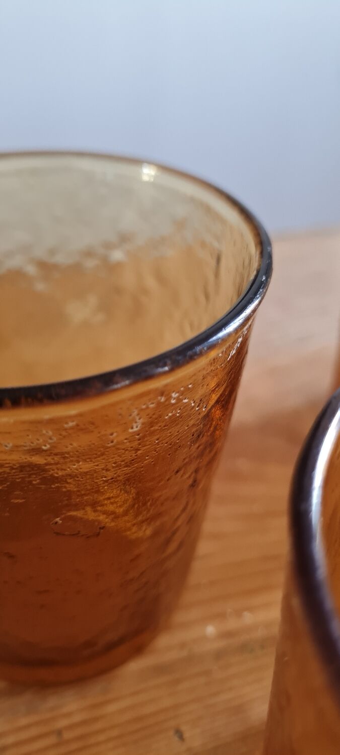 Set of 6 amber water glasses