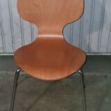 Ant chair design ETNE, wood and chrome metal