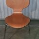 Chaise design fourmi ETNE, bois et métal chromé