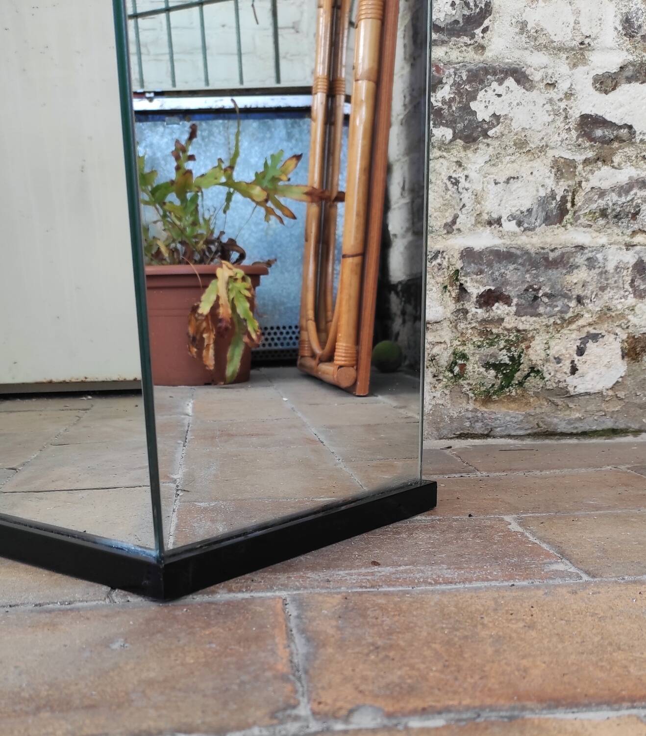 Vintage mirror plant stand, 90's