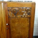 Sideboard art deco 1930 walnut floral pattern