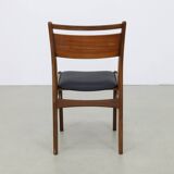 4x dining chair in teak, 1960s new upholstery
