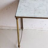 Table d'appoint marbre blanc vintage
