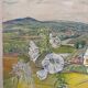 List of tigridias and hollyhocks, signed Maurice Bouillot 1972