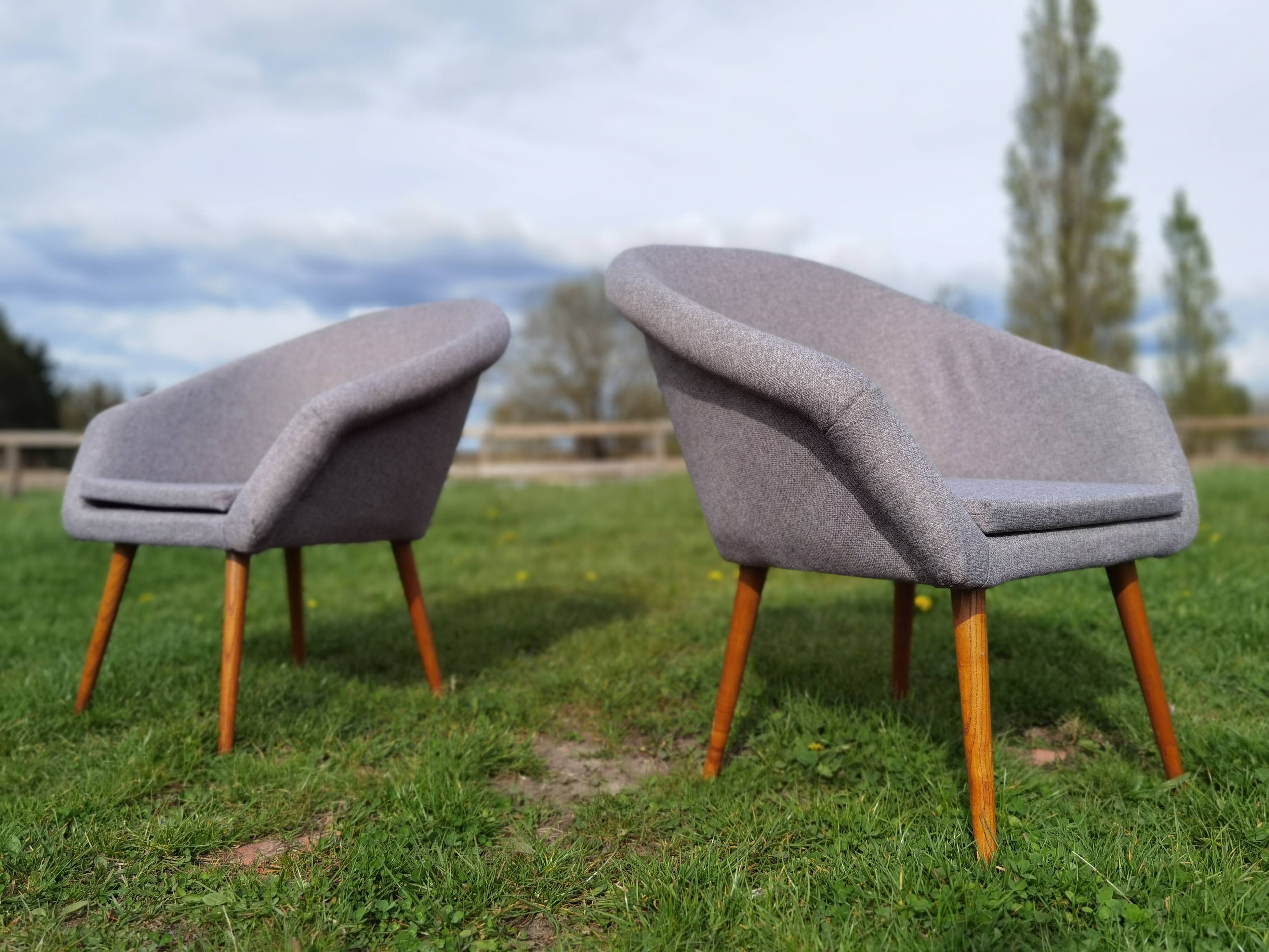 Pair of fiber armchair Miroslav Navratil gray