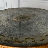 Gueridon 1940 french work ironwork doree plateau eglomise