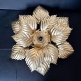 Golden flower wall lamp
