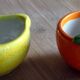 Duo of bowls / Pocket emptiers in slipware – Lemon & Orange