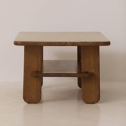 Table basse en Orme Massif par Alain Gaubert vintage Circa 1980