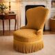 Vintage mustard velvet crab chair with fringes – 1970s