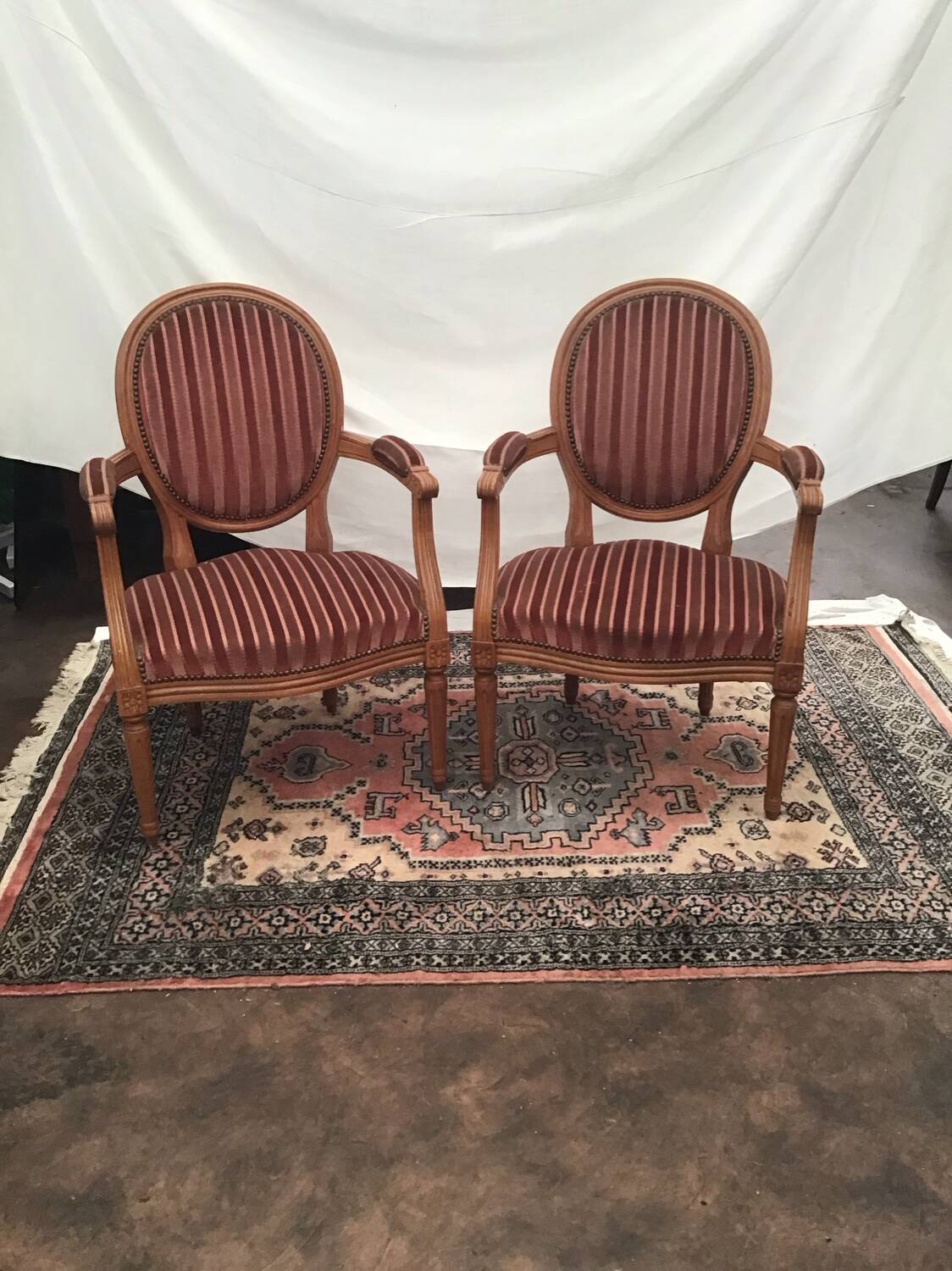 2 Louis XVI style armchairs