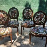 4 chaises médaillon style louis XVl