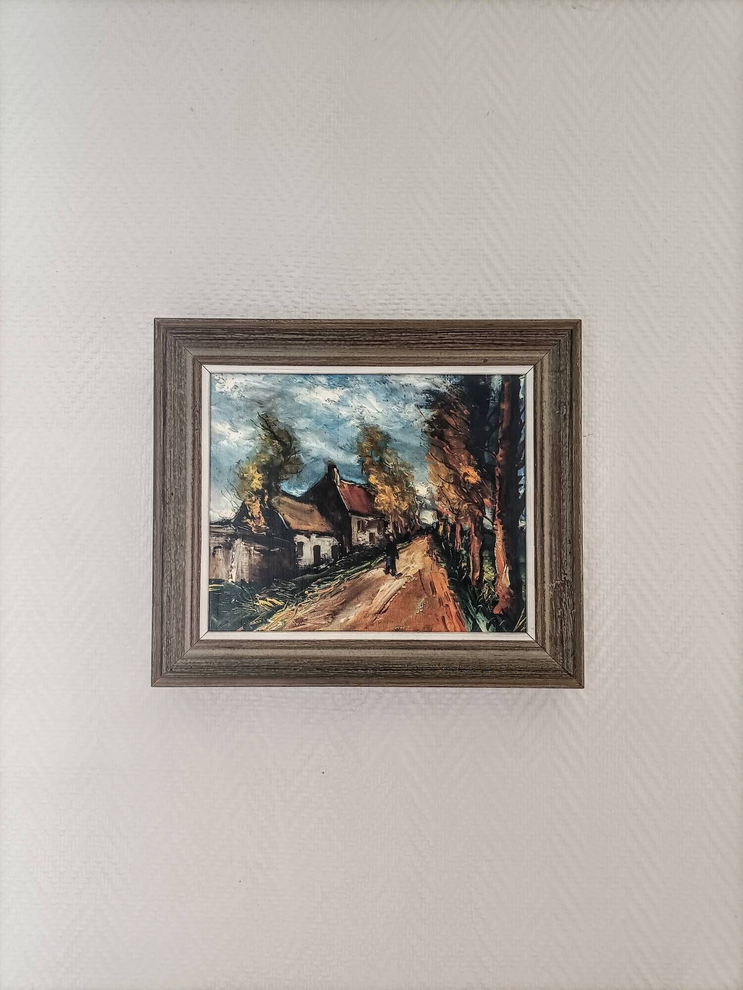Framed reproduction painting of the painting "The Road" Maurice de Vlaminck