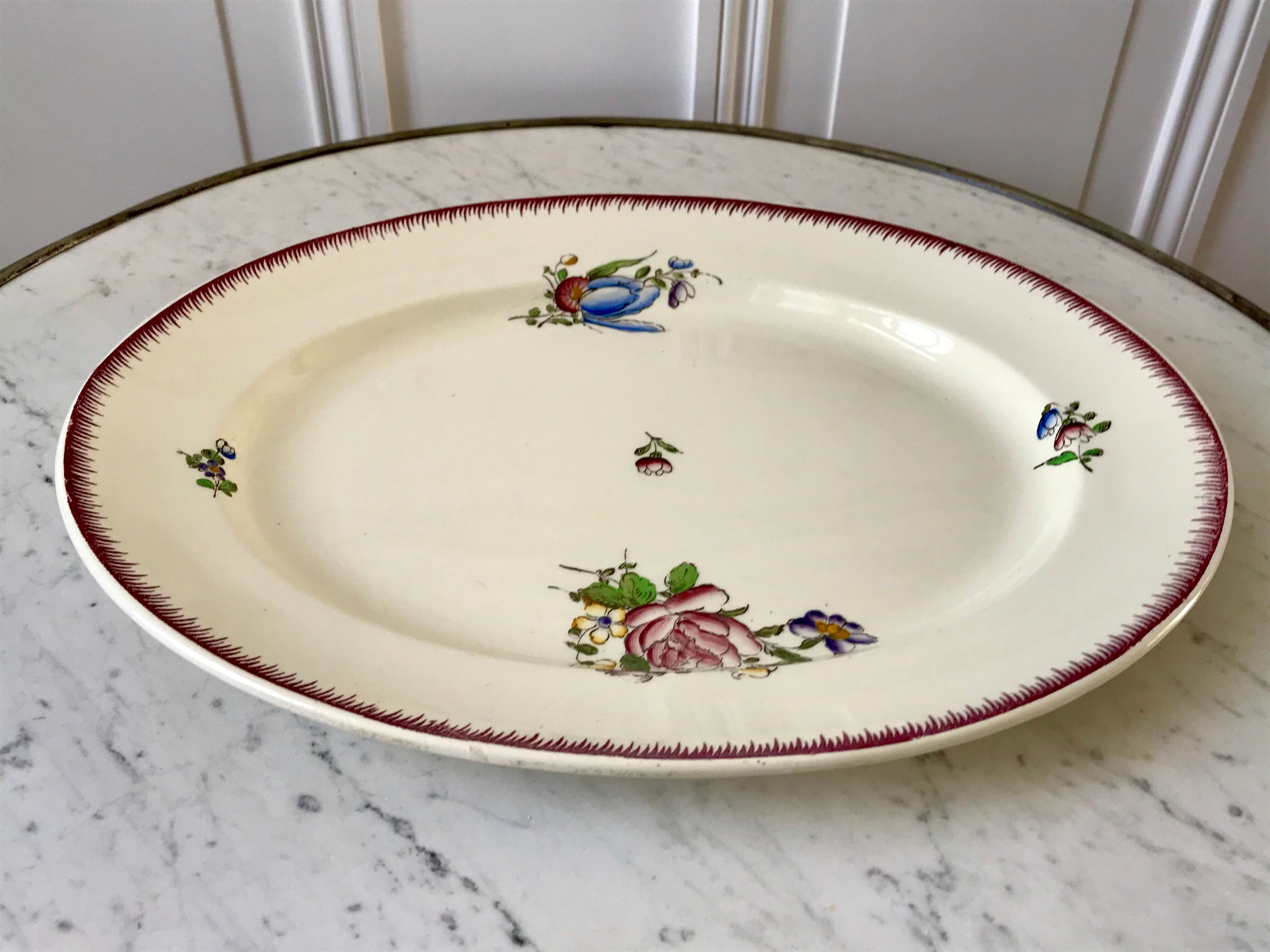 oval dish Villeroy & Boch La Louvière Belgian manufacture in Iron Earth early twentieth century